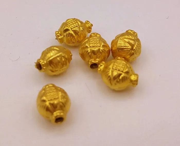 TRIBAL ORNAMENTS Necklaces Vintage antique handmade loose beads traditional designer 22k yellow gold 6 beads or ball for custom jewelry making