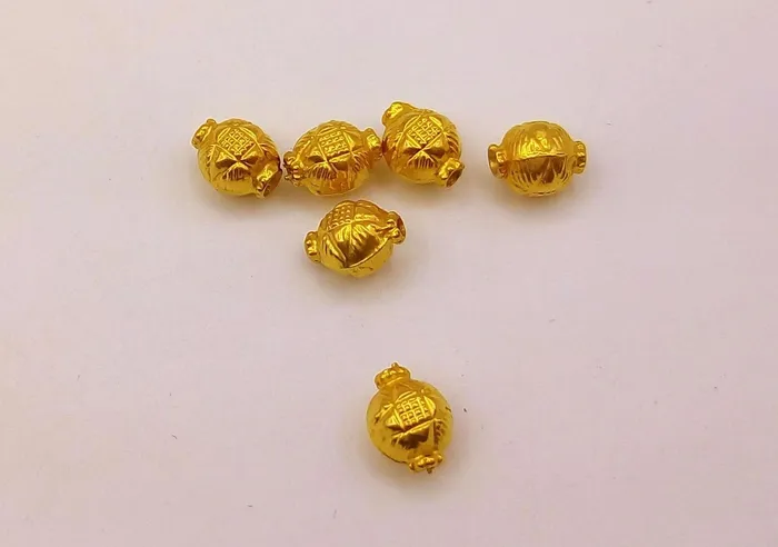 TRIBAL ORNAMENTS Necklaces Vintage antique handmade loose beads traditional designer 22k yellow gold 6 beads or ball for custom jewelry making