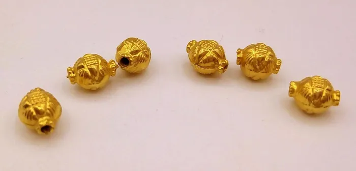 TRIBAL ORNAMENTS Necklaces Vintage antique handmade loose beads traditional designer 22k yellow gold 6 beads or ball for custom jewelry making