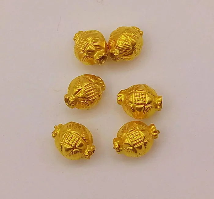 TRIBAL ORNAMENTS Necklaces Vintage antique handmade loose beads traditional designer 22k yellow gold 6 beads or ball for custom jewelry making