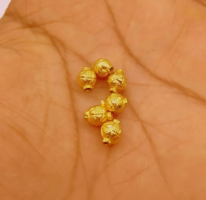 TRIBAL ORNAMENTS Necklaces Vintage antique handmade loose beads traditional designer 22k yellow gold 6 beads or ball for custom jewelry making