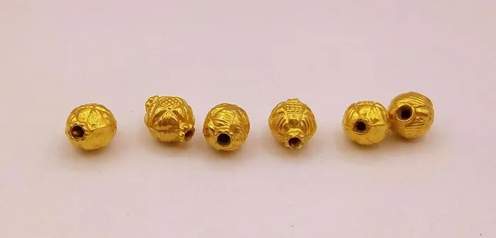 TRIBAL ORNAMENTS Necklaces Vintage antique handmade loose beads traditional designer 22k yellow gold 6 beads or ball for custom jewelry making