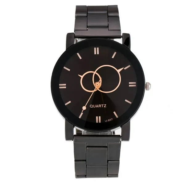 Watches 01 W72 Gun Metal Dark Face Mens Turntable Collection Quartz Watch