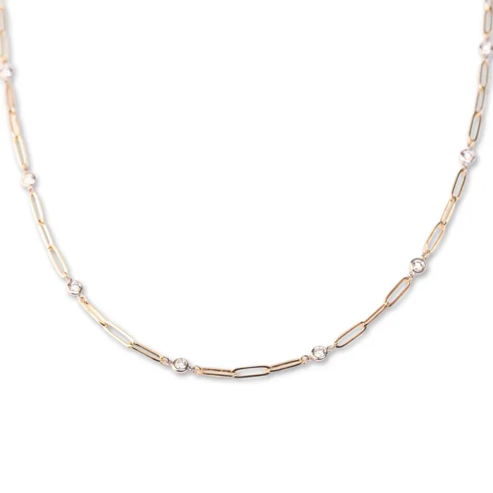 14k Paperclip Diamond Yard Necklace 125 CTW RG Necklaces