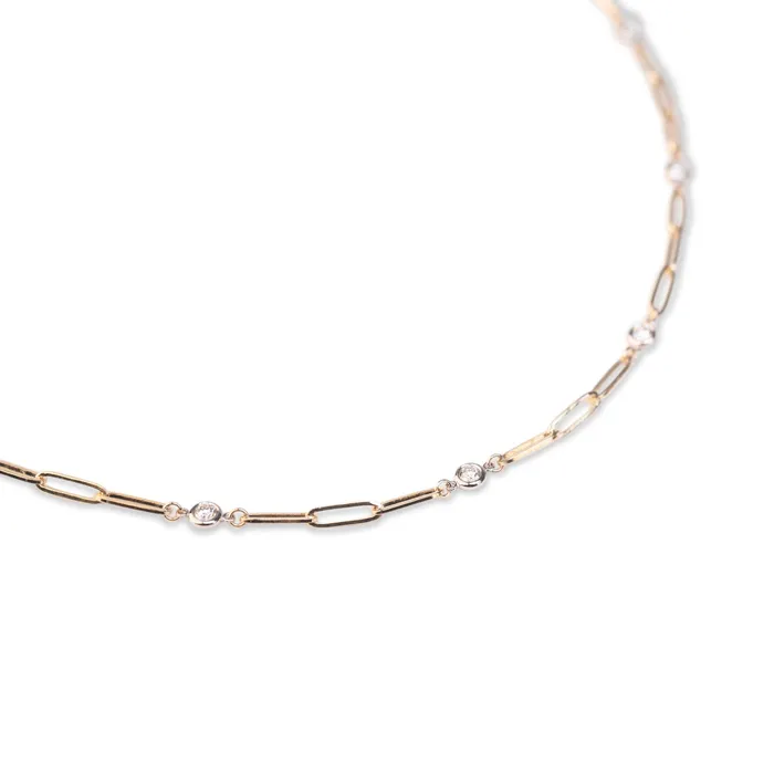 14k Paperclip Diamond Yard Necklace 125 CTW RG Necklaces