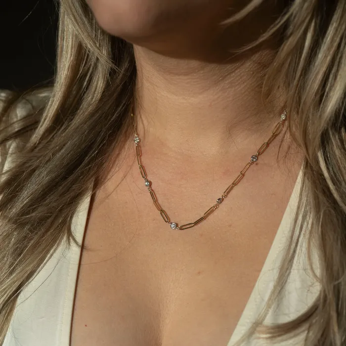 14k Paperclip Diamond Yard Necklace 125 CTW RG Necklaces