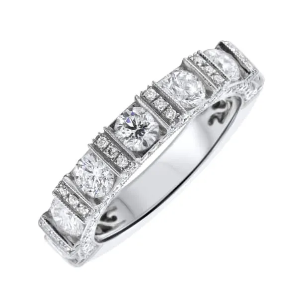 18kt White Gold Diamond Wedding Band 170ct Diamonds KR09635BR151 Diamond Source NYC Rings