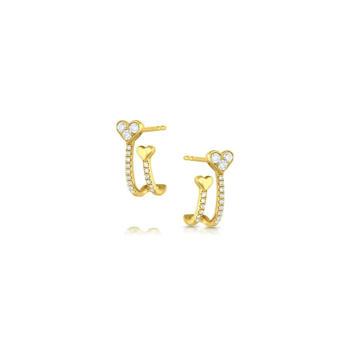 18kt Yellow Gold Diamond JStud Heart Stud Earrings CJ Charles Jewelers Earrings 18kt Yellow Gold Diamond JStud Heart Stud Earrings CJ Charles Jewelers Earrings