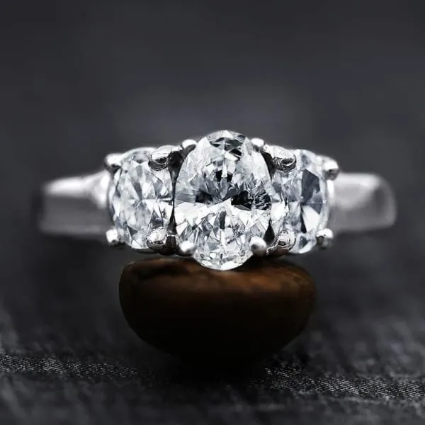 3 Stone Diamond Ring Set in 14K White Gold 150ct tw Oval Cut Natural Diamonds Diamond Source NYC Rings 3 Stone Diamond Ring Set in 14K White Gold 150ct tw Oval Cut Natural Diamonds Diamond Source NYC Rings