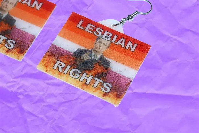Better Call Saul Lesbian Flame Pride Flag Handmade Earrings Sam Makes Things Earrings