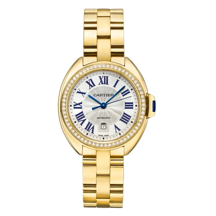 Bracelets Cartier Cartier Cle de Cartier 31mm Womens watch Ref WJCL0004 Silver Roman Dial Diamond Bezel 18K Yellow Gold Bracelet Bracelets Cartier Cartier Cle de Cartier 31mm Womens watch Ref WJCL0004 Silver Roman Dial Diamond Bezel 18K Yellow Gold Bracelet
