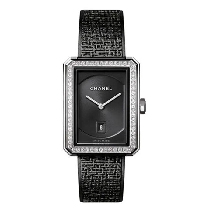 Bracelets Chanel BoyFriend 346mm Watch Ref H5318 Black Guilloche Dial Diamond Bezel Stainless Steel Bracelet Chanel Bracelets Chanel BoyFriend 346mm Watch Ref H5318 Black Guilloche Dial Diamond Bezel Stainless Steel Bracelet Chanel