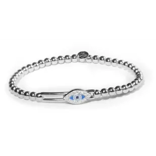 Bracelets Hulchi Belluni Hulchi Belluni 18K White Gold Evil Eye Stretch Bracelet Bracelets Hulchi Belluni Hulchi Belluni 18K White Gold Evil Eye Stretch Bracelet