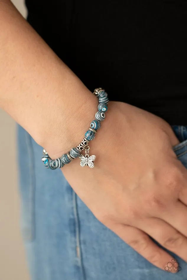 Bracelets Paparazzi Jewelry Paparazzi Bracelet Butterfly Wishes Blue