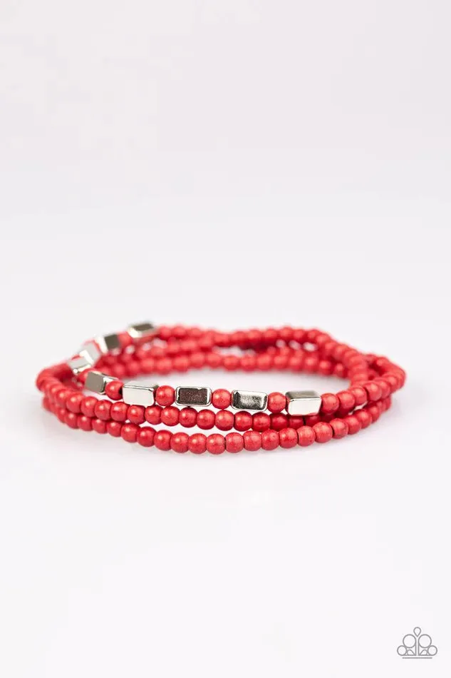Bracelets Paparazzi Jewelry Paparazzi Bracelet Living Off The Land Red