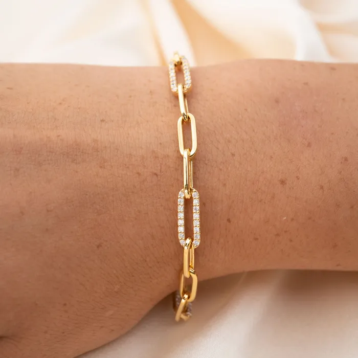 Bracelets RG 14k Diamond Link Paperclip Bracelet