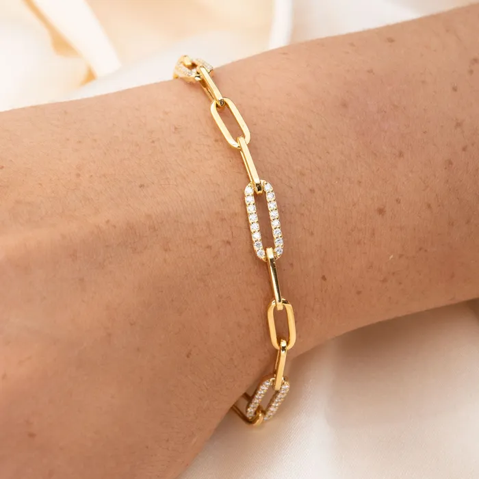 Bracelets RG 14k Diamond Link Paperclip Bracelet