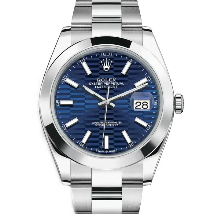 Bracelets Rolex Rolex Datejust 41mm Ref 126300 Blue Dial Stainless Steel Oyster Bracelet Mens Watch