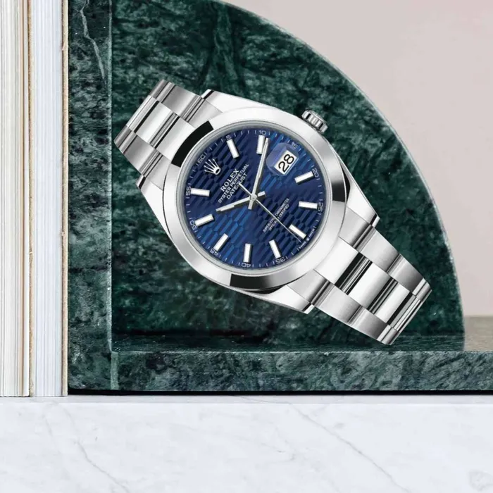 Bracelets Rolex Rolex Datejust 41mm Ref 126300 Blue Dial Stainless Steel Oyster Bracelet Mens Watch