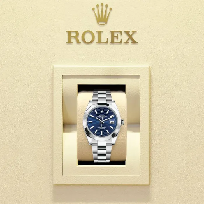 Bracelets Rolex Rolex Datejust 41mm Ref 126300 Blue Dial Stainless Steel Oyster Bracelet Mens Watch