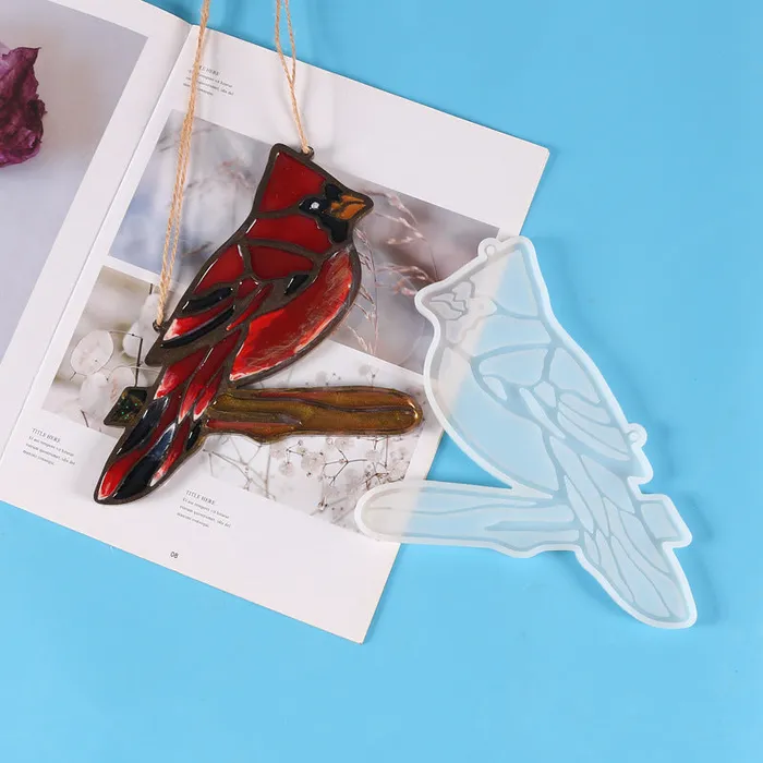 Cardinal Ornaments Doves Hanging Butterfly Flower Decorations Resin Mold IntoResin Earrings