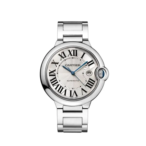 Cartier Bracelets Cartier Ballon Bleu de Cartier 42mm Watch Ref W69012Z4 Silver Roman Dial Stainless Steel Bracelet