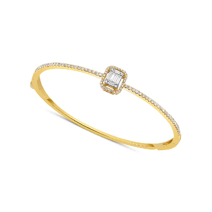 CJ Charles Jewelers Bracelets 18k Yellow Gold 093ctw Diamond Rectangular Bangle Bracelet CJ Charles Jewelers Bracelets 18k Yellow Gold 093ctw Diamond Rectangular Bangle Bracelet