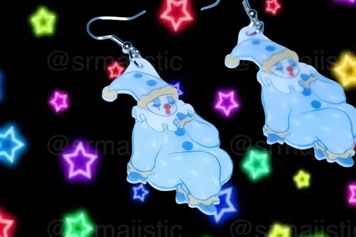 Clown Family Funky Handmade Earrings collaboration with saltnox Sam Makes Things Earrings
