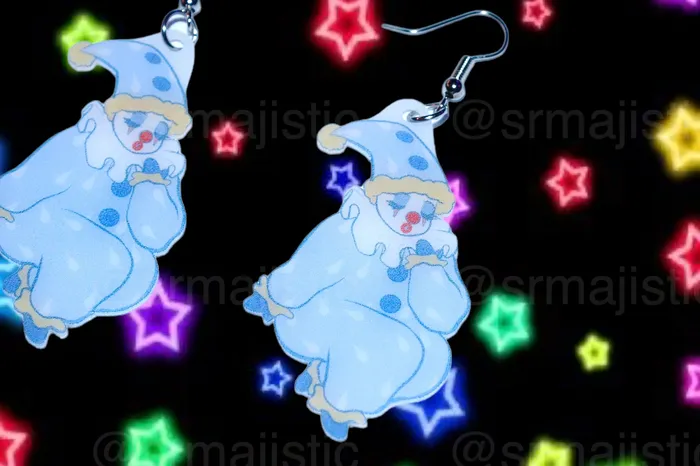 Clown Family Funky Handmade Earrings collaboration with saltnox Sam Makes Things Earrings