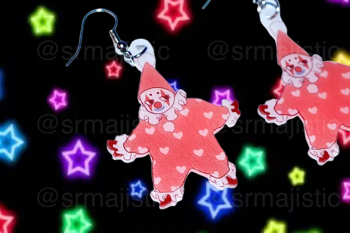Clown Family Funky Handmade Earrings collaboration with saltnox Sam Makes Things Earrings