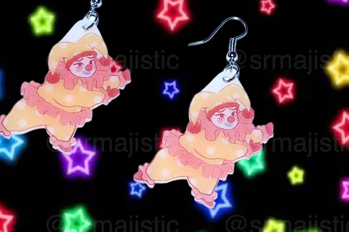 Clown Family Funky Handmade Earrings collaboration with saltnox Sam Makes Things Earrings