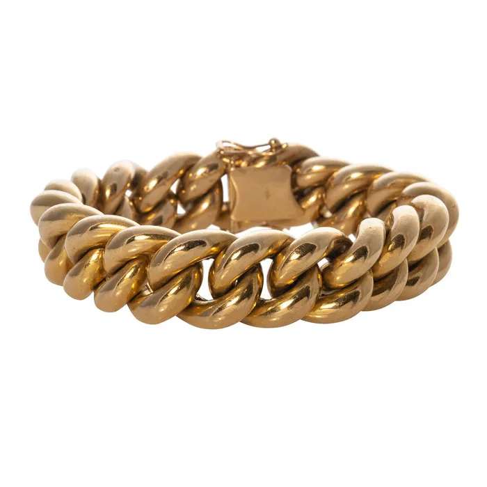 Croghans Bracelets Estate 18K Yellow Gold Curb Link Bracelet