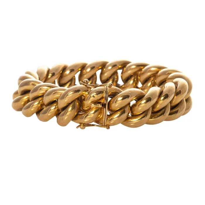 Croghans Bracelets Estate 18K Yellow Gold Curb Link Bracelet