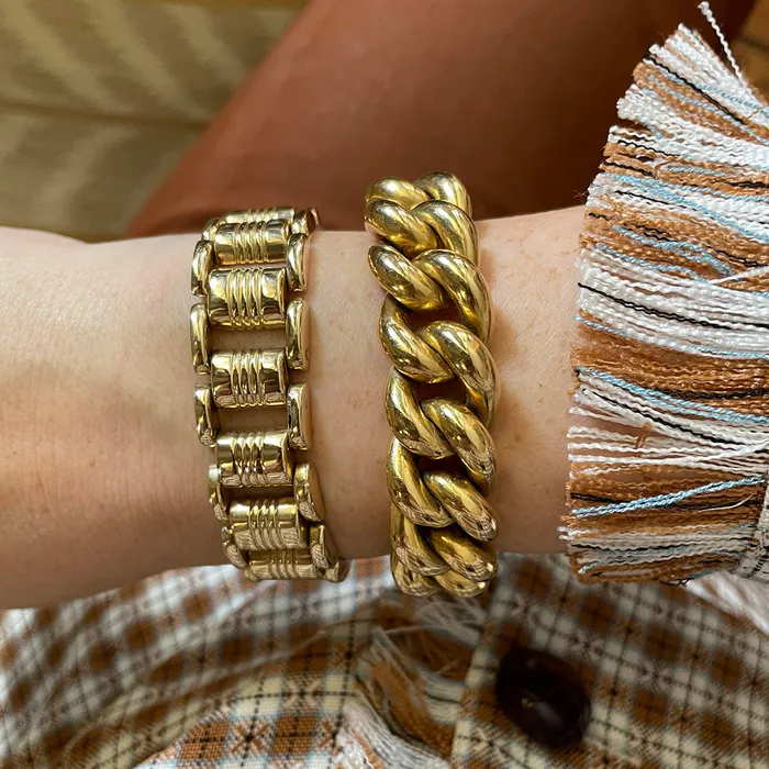 Croghans Bracelets Estate 18K Yellow Gold Curb Link Bracelet