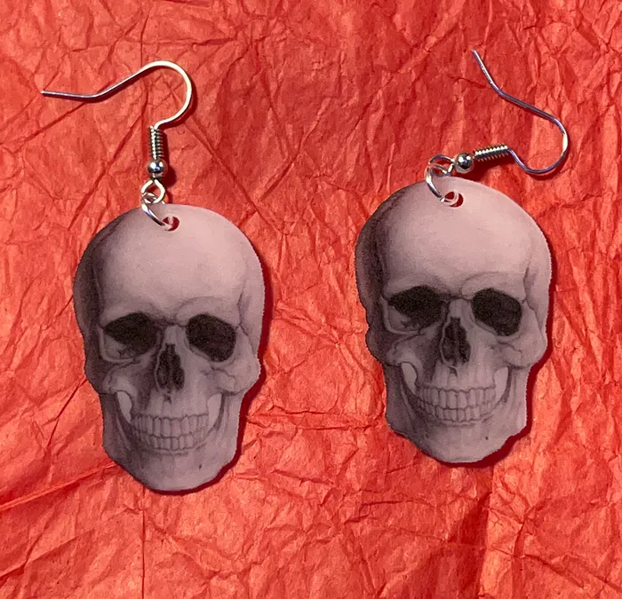 Detailed Skeleton Skull Handmade Earrings Sam Makes Things Earrings
