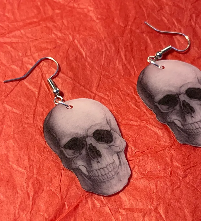 Detailed Skeleton Skull Handmade Earrings Sam Makes Things Earrings