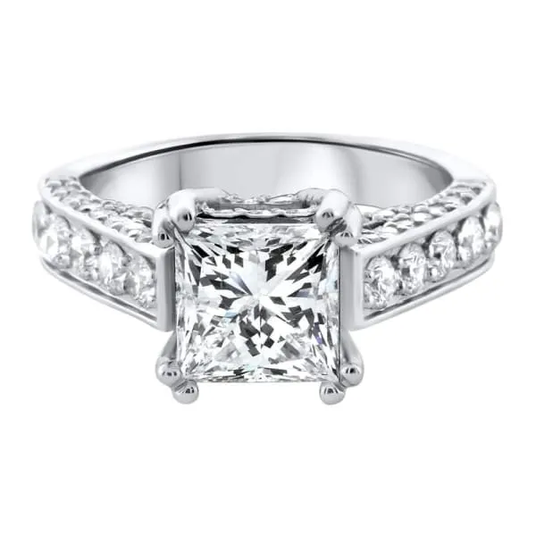 Diamond Engagement Ring Set in 14K White Gold 340ct tw Princess Cut Round Brilliant Clarity Enhanced Diamonds Diamond Source NYC Rings