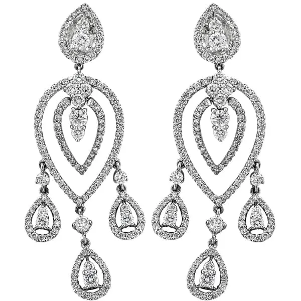 Diamond Source NYC Earrings Beautiful 18K white gold diamond long Chandelier earrings EAR4564500 Diamond Source NYC Earrings Beautiful 18K white gold diamond long Chandelier earrings EAR4564500