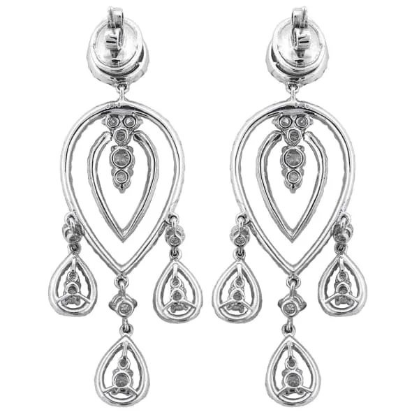 Diamond Source NYC Earrings Beautiful 18K white gold diamond long Chandelier earrings EAR4564500