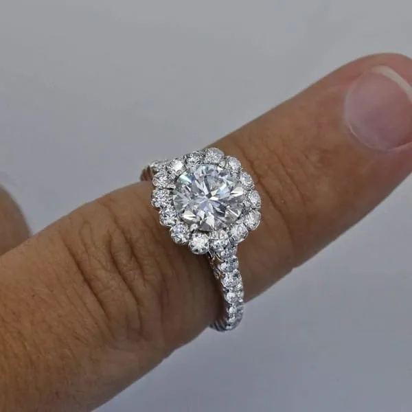 Diamond Source NYC Precious 18k White Gold GIA Certified Engagement Ring with 325ct Diamonds Rings Diamond Source NYC Precious 18k White Gold GIA Certified Engagement Ring with 325ct Diamonds Rings