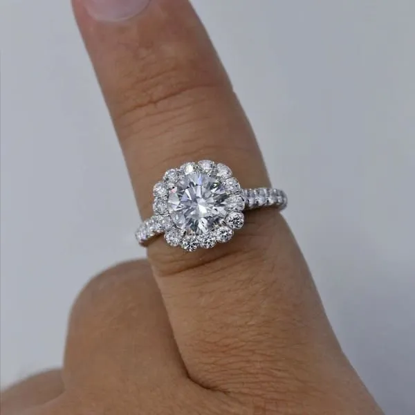 Diamond Source NYC Precious 18k White Gold GIA Certified Engagement Ring with 325ct Diamonds Rings