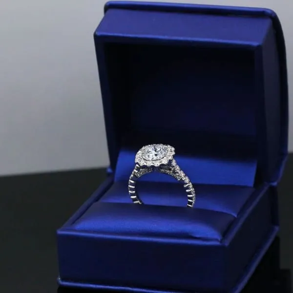 Diamond Source NYC Precious 18k White Gold GIA Certified Engagement Ring with 325ct Diamonds Rings