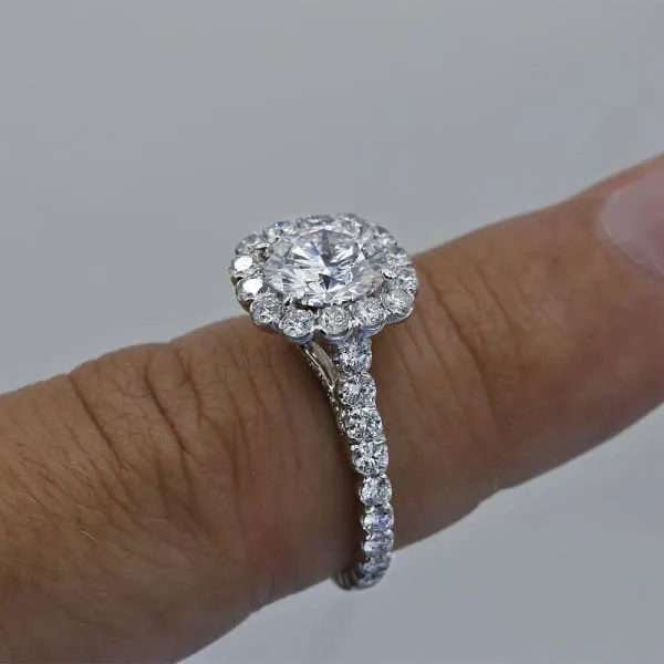 Diamond Source NYC Precious 18k White Gold GIA Certified Engagement Ring with 325ct Diamonds Rings