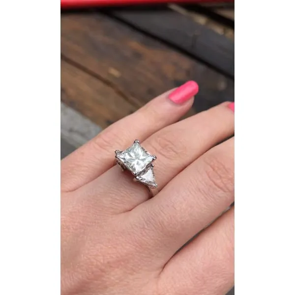 Diamond Source NYC Rings Platinum EDGL Certified Threestone Engagement Ring features 451ct TCW Diamonds ENG77500