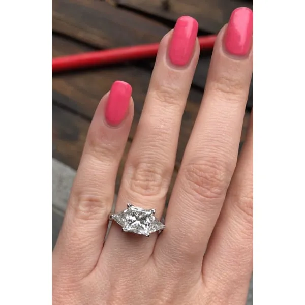 Diamond Source NYC Rings Platinum EDGL Certified Threestone Engagement Ring features 451ct TCW Diamonds ENG77500