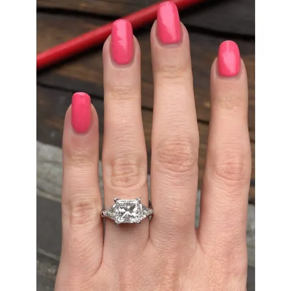 Diamond Source NYC Rings Platinum EDGL Certified Threestone Engagement Ring features 451ct TCW Diamonds ENG77500