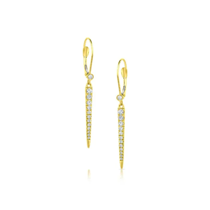 Earrings 14kt Yellow Gold 036ctw Diamond Pointed Drop Earrings CJ Charles Jewelers Earrings 14kt Yellow Gold 036ctw Diamond Pointed Drop Earrings CJ Charles Jewelers