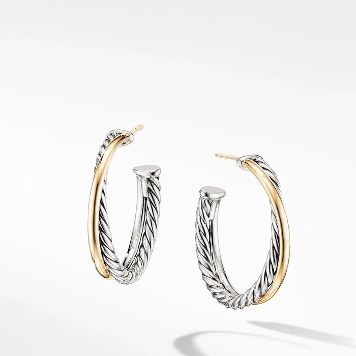 Earrings David Yurman David Yurman Medium Crossover Hoop Earrings