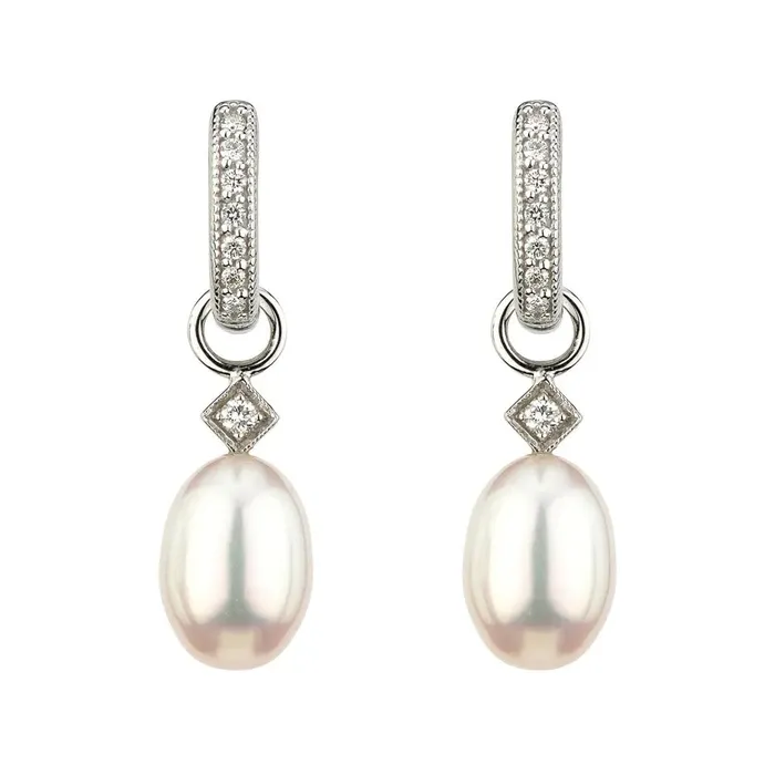 Earrings Jude Frances Jude Frances Lisse Pearl Briolette Earring Charms