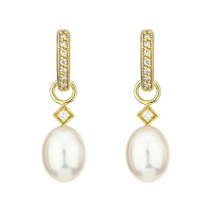 Earrings Jude Frances Jude Frances Lisse Pearl Briolette Earring Charms
